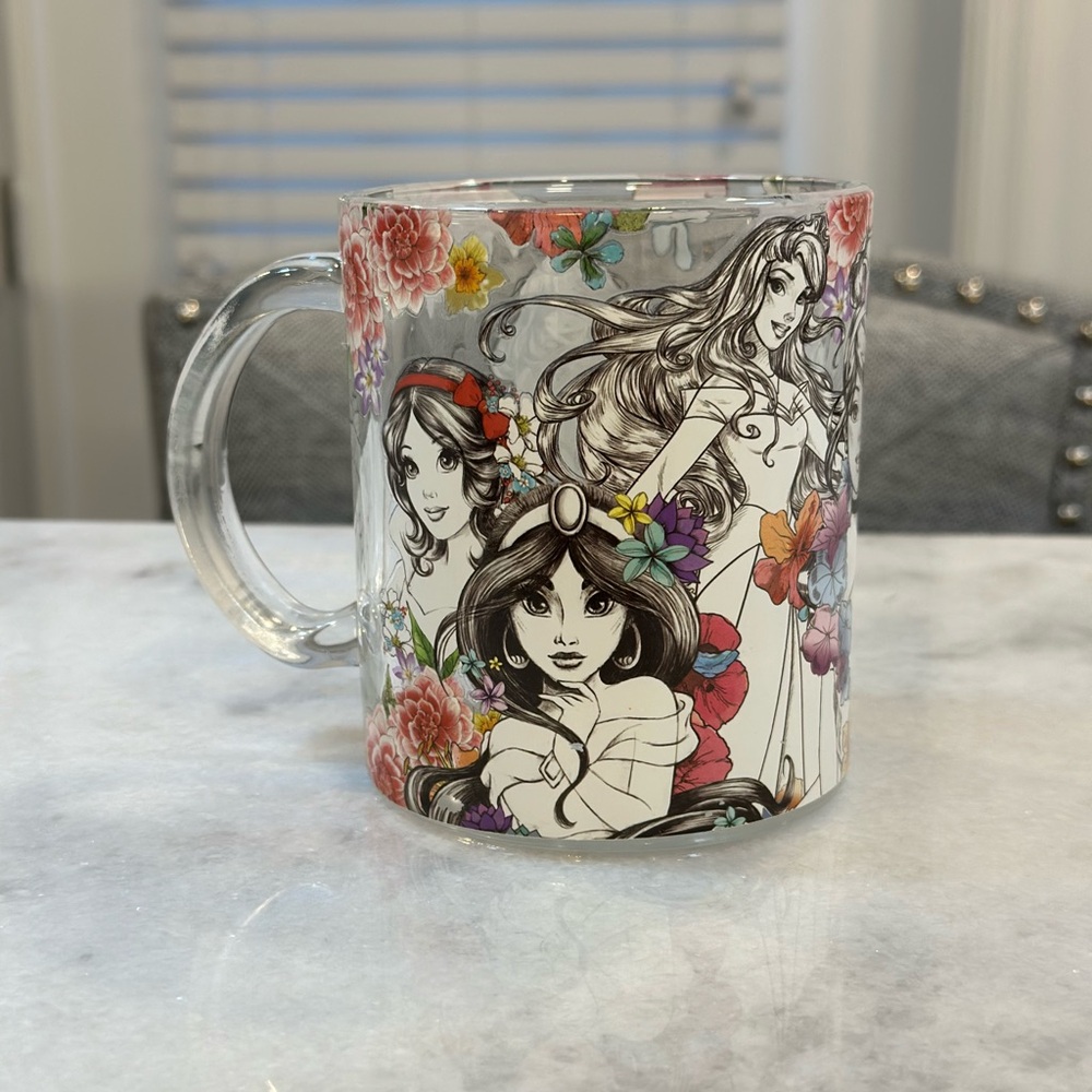 Disney Princesses Clear Glass Mug